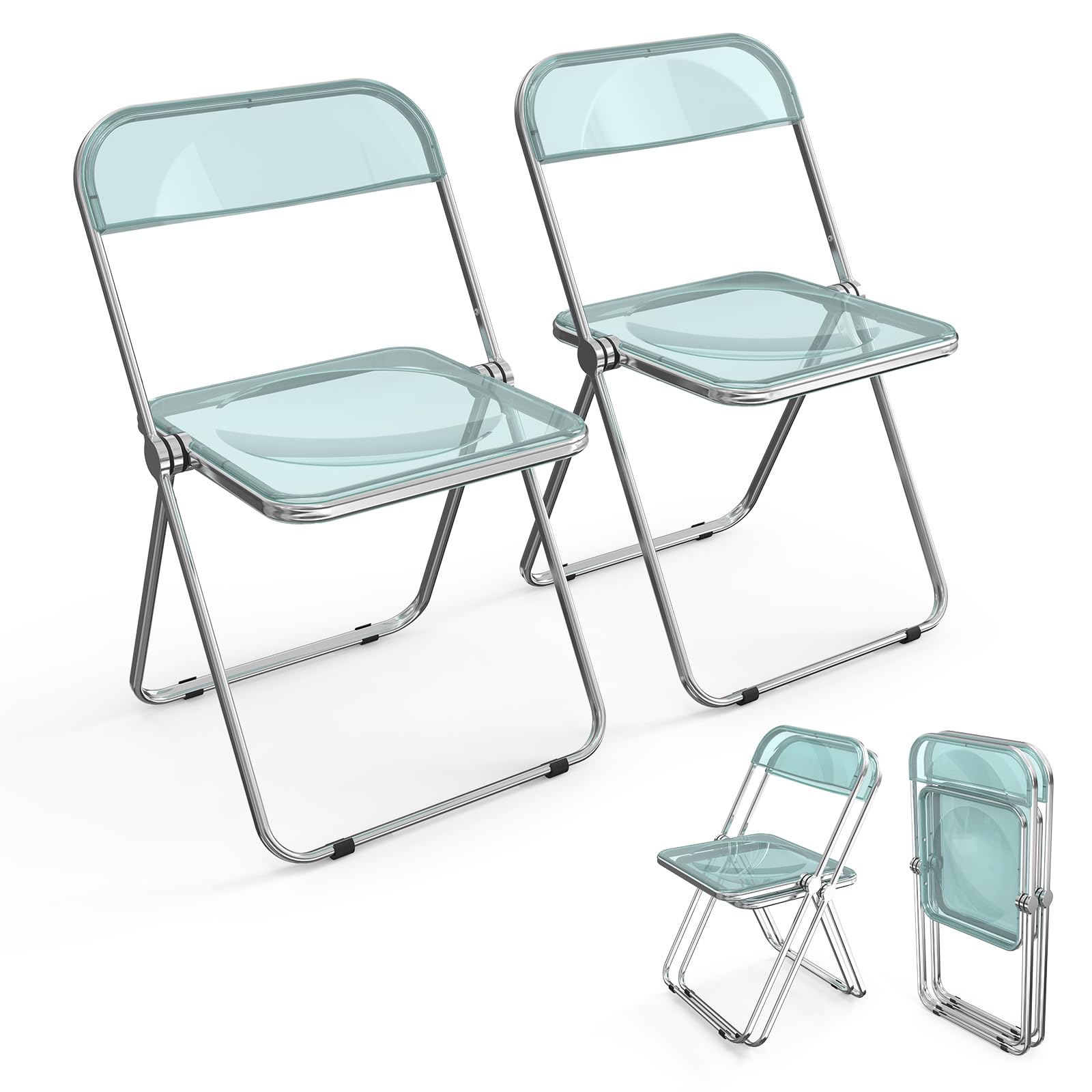 TEMU Lot de 2 chaises pliantes | Chaises de salle à manger et de jardin, chaise de camping pliante ergonomique, convient pour balcon, salon,