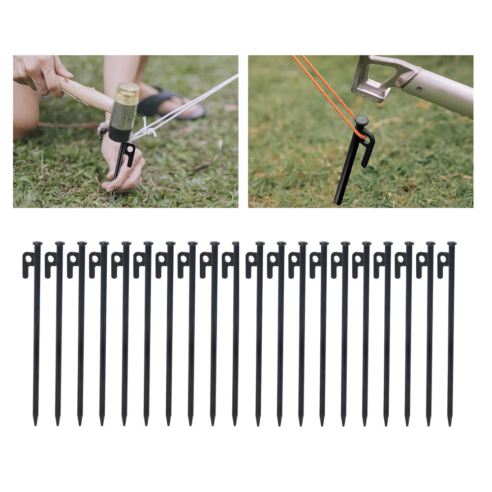 Image of 10pcs/20pcs Tent Pegs Stakes Steel 12" Outdoor Camping Ground Anchors