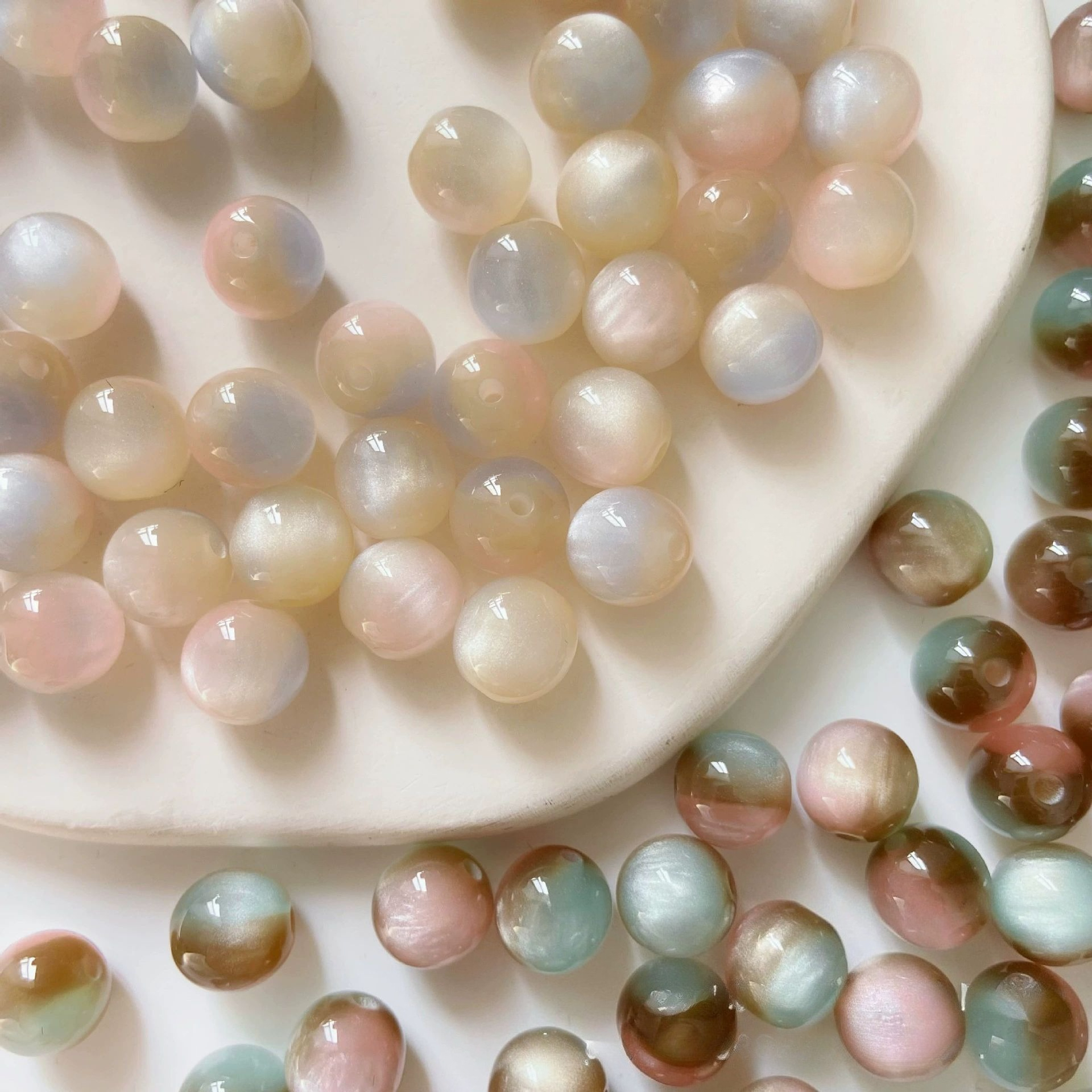50pcs EFREY Resin Cat Eye Beads for Jewelry Making