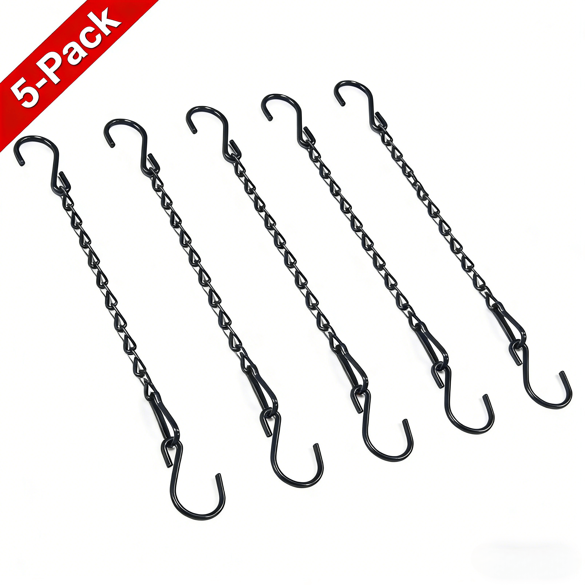 Image of Metal Plant Hanging Chains With Hooks, Chain Hooks Suitable For Bird Feeders, Lanterns, Wind Chimes, Signs, And Indoor/outdoor Decorations