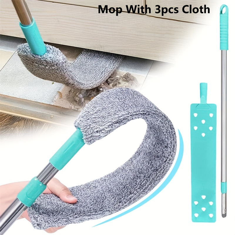 4 szt. Zestaw, Wielokrotnego Użytku Szczotka do Kurzu pod Łóżkiem z 3 Wymiennymi Ściereczkami, Wysuwana Szczotka do Szczelin, Szczotka do Podłóg, Trwała i Elastyczna Szczotka do Kurzu, Idealna do Kanap, Łóżek i Mebli, Akcesoria do Sprzątania, Narzędzia do Czyszczenia