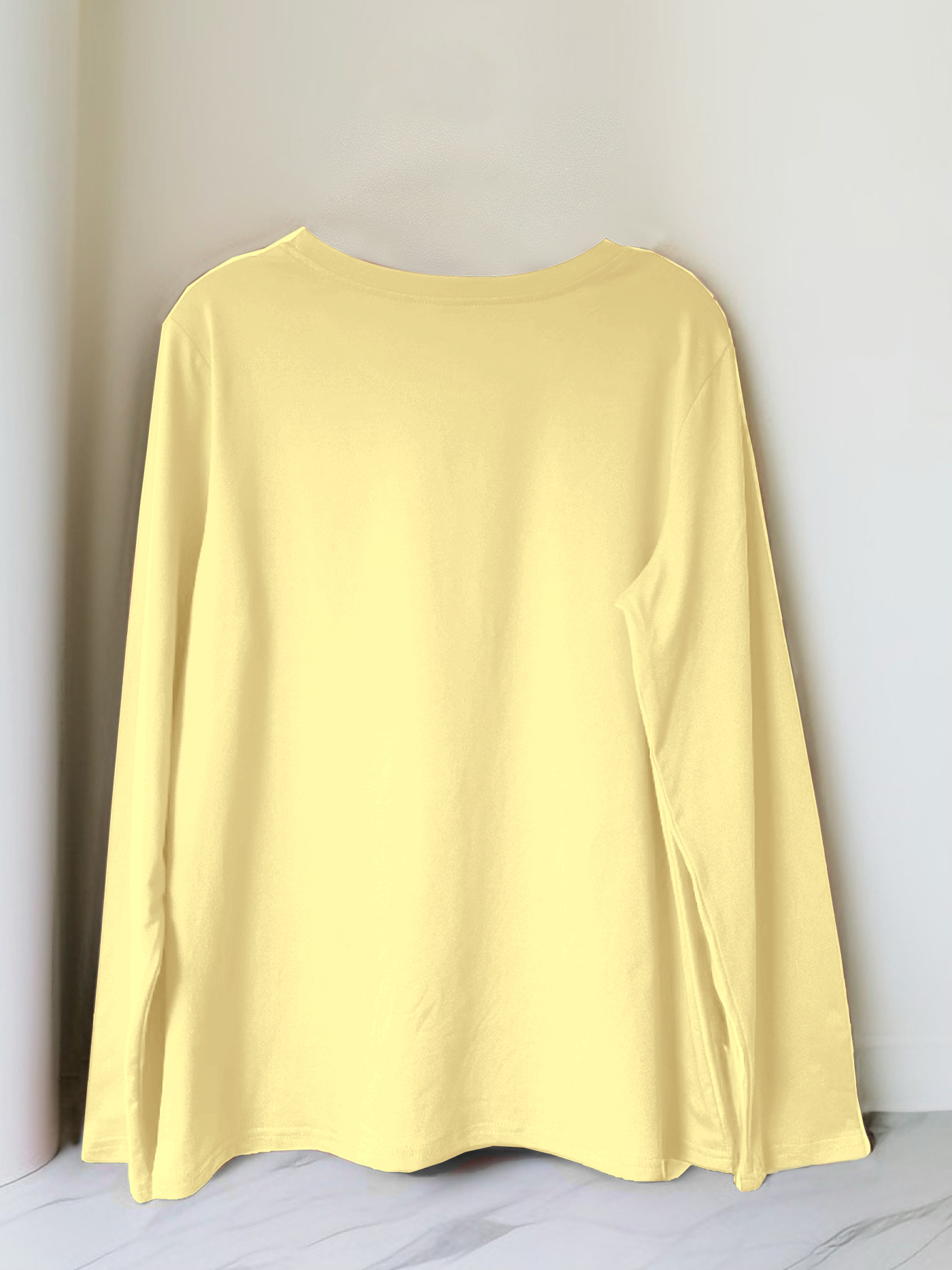Women'S Long Sleeve Crew Neck T-Shirt, Stretchy Polyester Blend, Geometric Letter Print, Casual Vacation Style, Applique Detail, Machine Washable - Spring/Summer Sportswear, Ladies T Shirts
