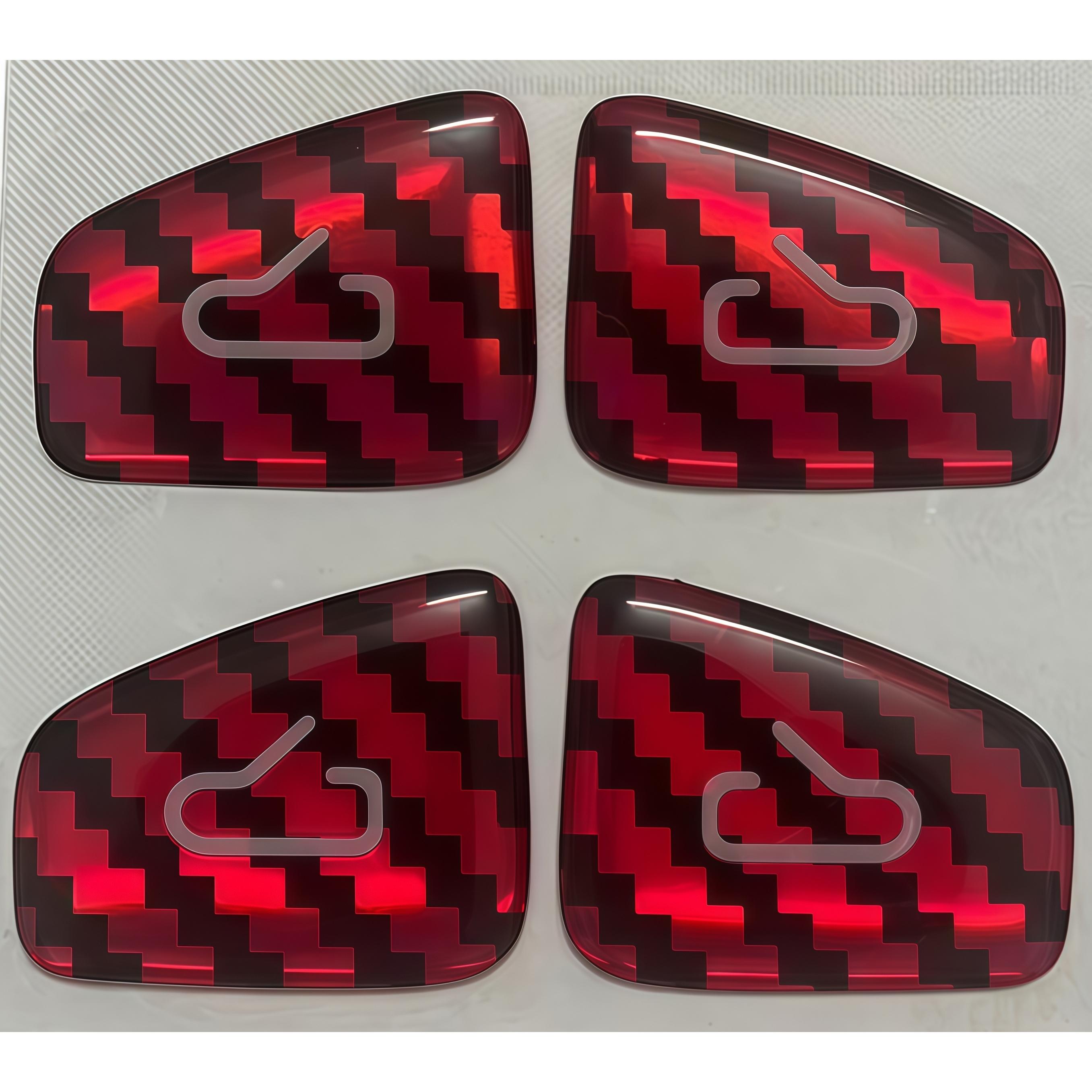 TEMU 4pcs Set Of Door For Switch Button Panel Covers Suitable For Model 3/y Carbon Fiber Interior Accessories 2017-2023 Model 3/2021-2024 For