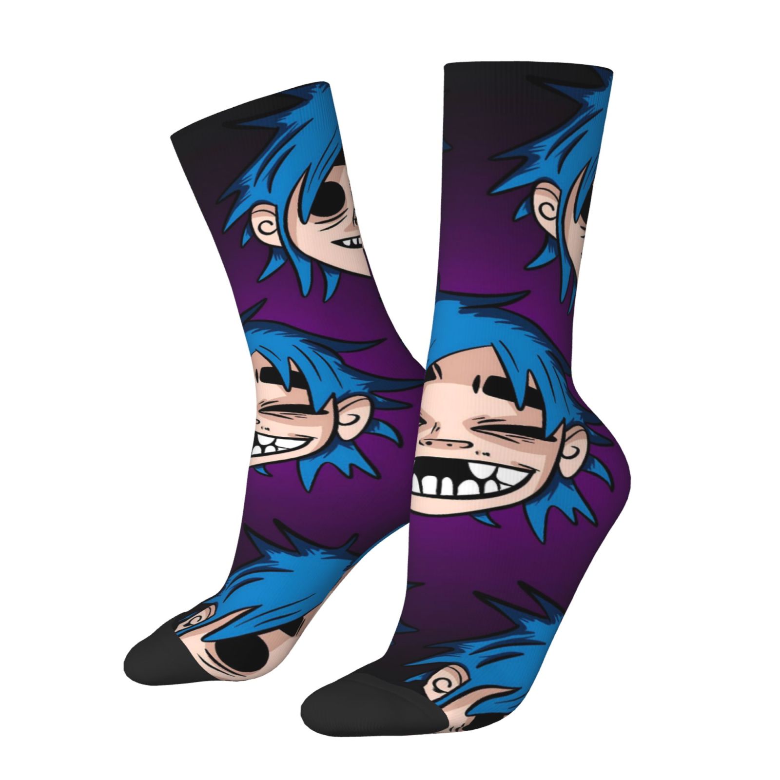 TEMU Un juego de calcetines unisex con una alegre estampado digital 3D, fabricados con una de poliéster y spandex, perfectos como regalo para hombres