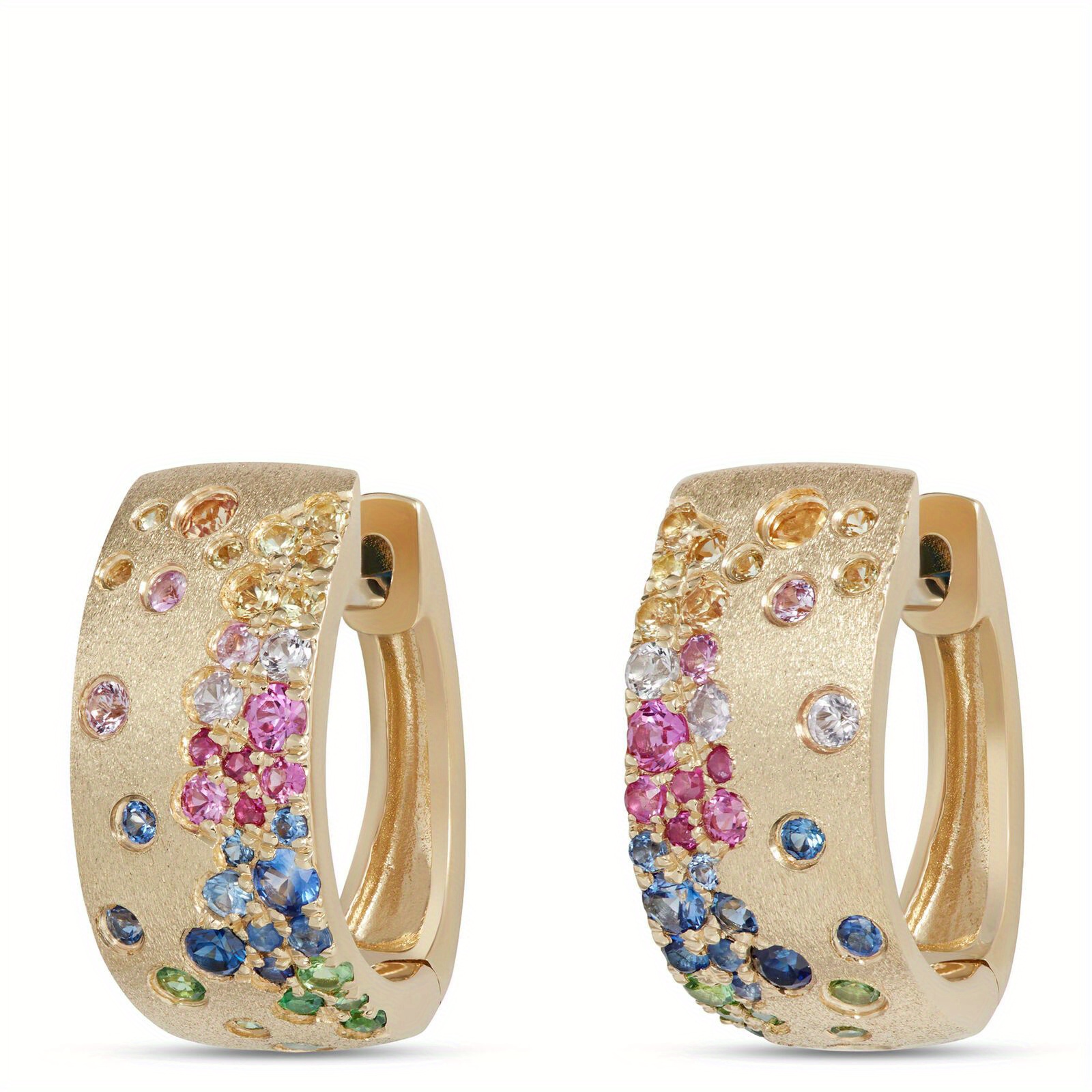 E-shop Modische Bohemian-Design Synthetische Mehrfarbige Zirkonia Creolen für Damen in Goldfarbe – Party-Schmuck für Frauen – Femme Brinco