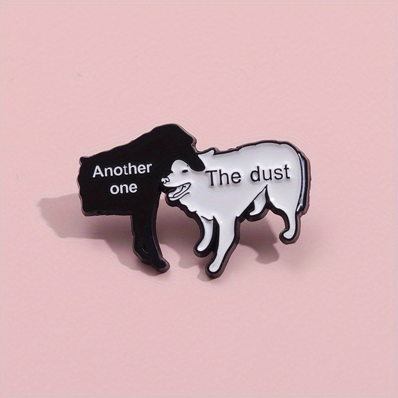 TEMU Cartoon Animal Black And Alloy Badge Funny And Fun Letter Brooch Clothing Bag Accessories