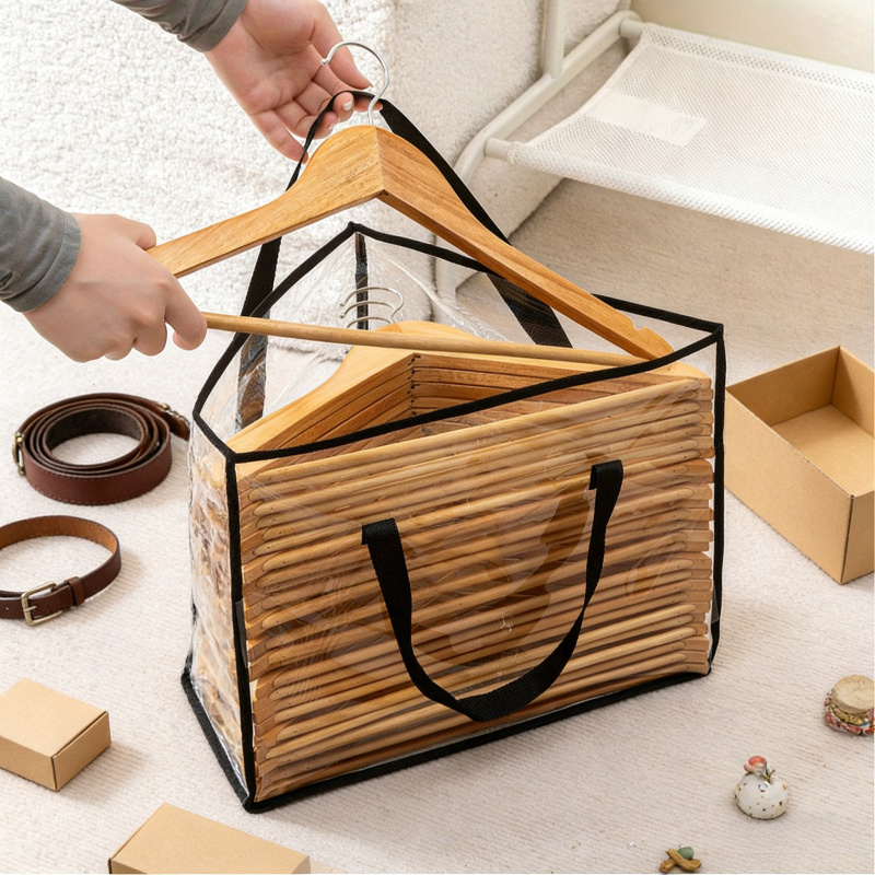 Hanger Storage Organizer Bag, Triangle Hanging Closet Organizer, Large Capacity Multi-compartment Design With Handles For Space- Wardrobe Organization