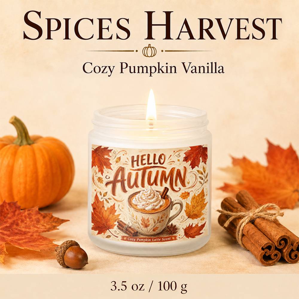 TEMU 1pc 5.3oz/3.5oz Pumpkin Spice Scented Candle, Pumpkin Spice And Design Candle, Cozy Fall Candle Gift, Thanksgiving Halloween Autumn Decor, Gift