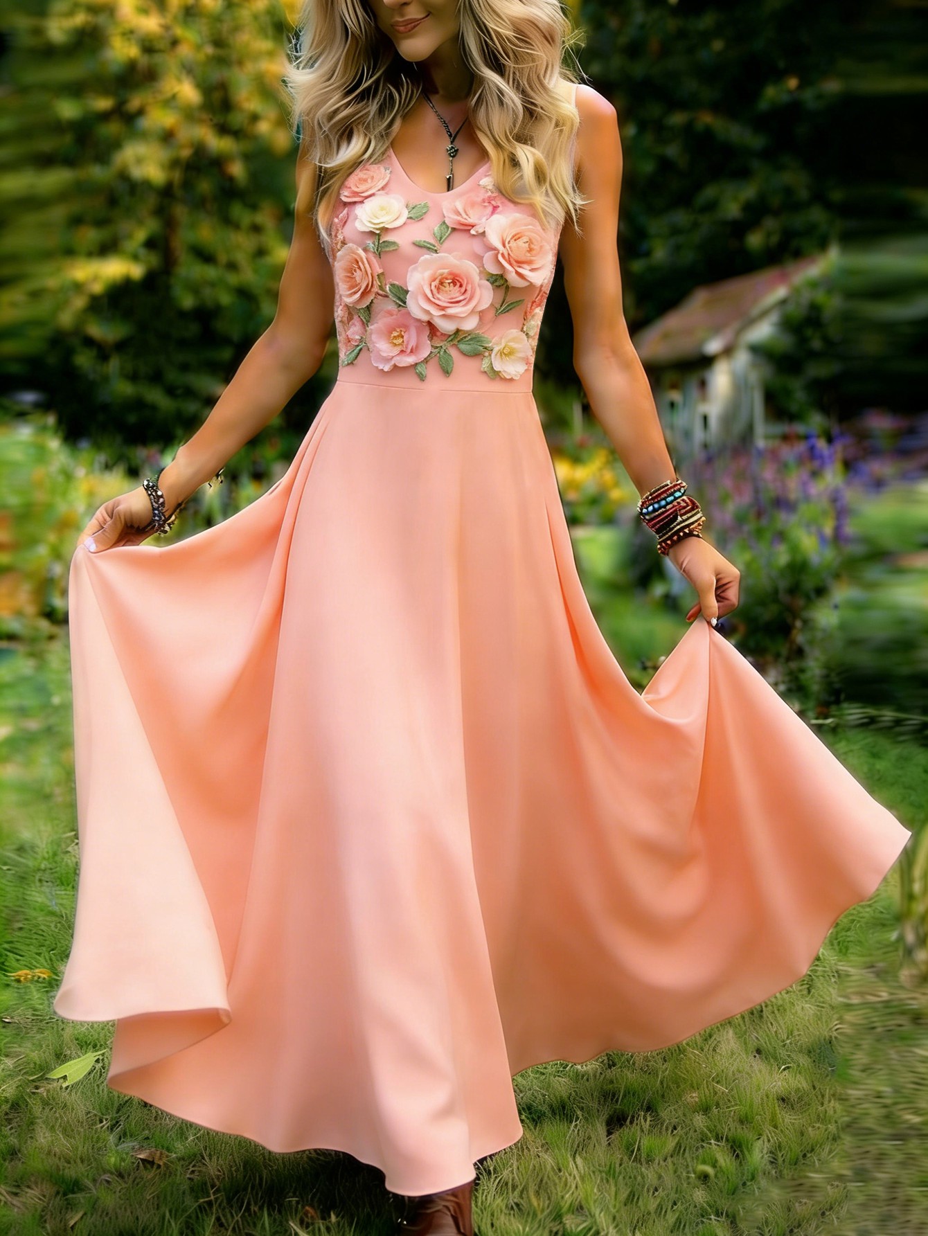 peach dresses for women sold on Temu United States
