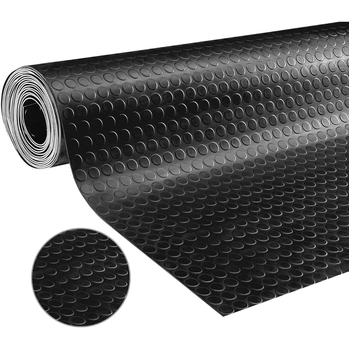 Heavy-duty Rubber Flooring Mat Suitable For , Garages, - Heavy-duty Raised Dot Floor, Installation, Thick Rubber Walkway Mat Suitable For , , Commercial Use