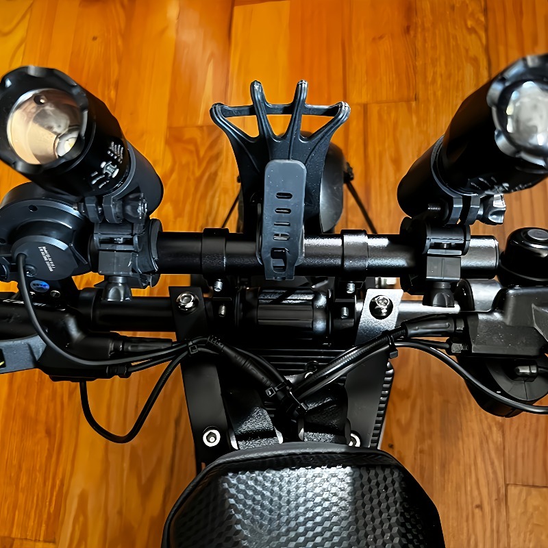 TEMU 8-inch Aluminum Alloy Handlebar Extender | Dual-clamp Mounting Base, Cycling Extension Bracket, Bike Clamp Frame Accessory, Shockproof Fixing,