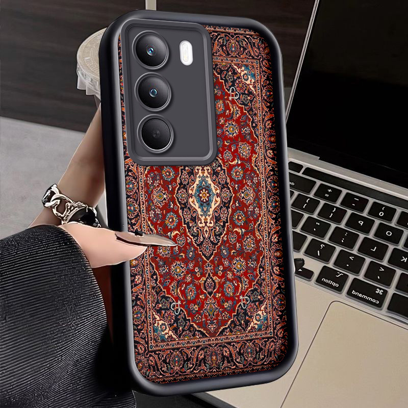 TEMU Чохол для телефону - Чохол для Realme C71 у стилі ретро з килимовим дизайном, що забезпечує захист від падінь та ударостійкість з м'якою задньою