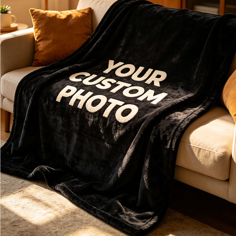 TEMU 1pc Special Custom Blanket, Soft And Warm, Suitable For Family, , Couples - Personalized Photo Gift, Ideal For Sofa, Indoor Use - Thanksgiving,