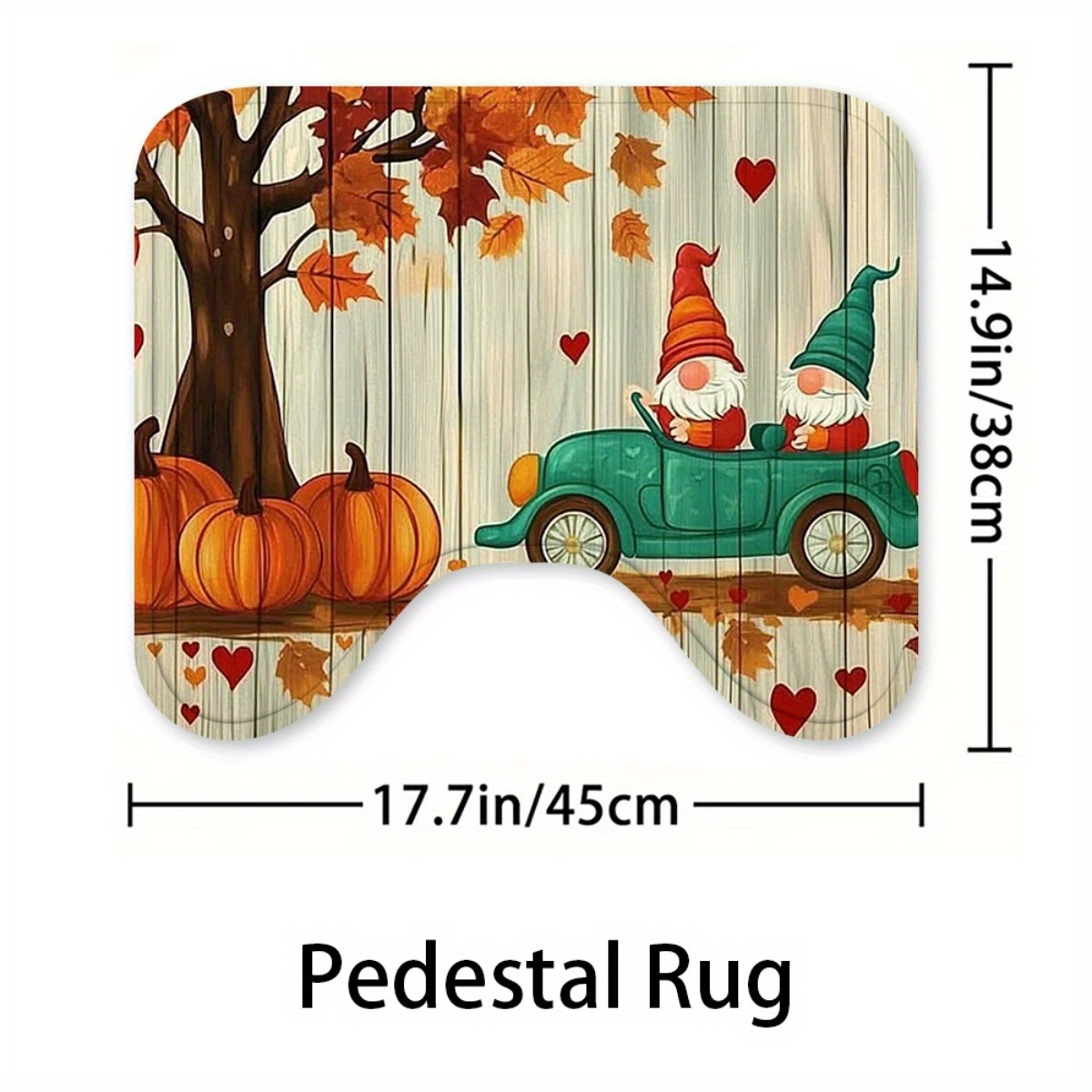 4pcs Autumn Harvest Thanksgiving Gift Bathroom Shower Curtain Set