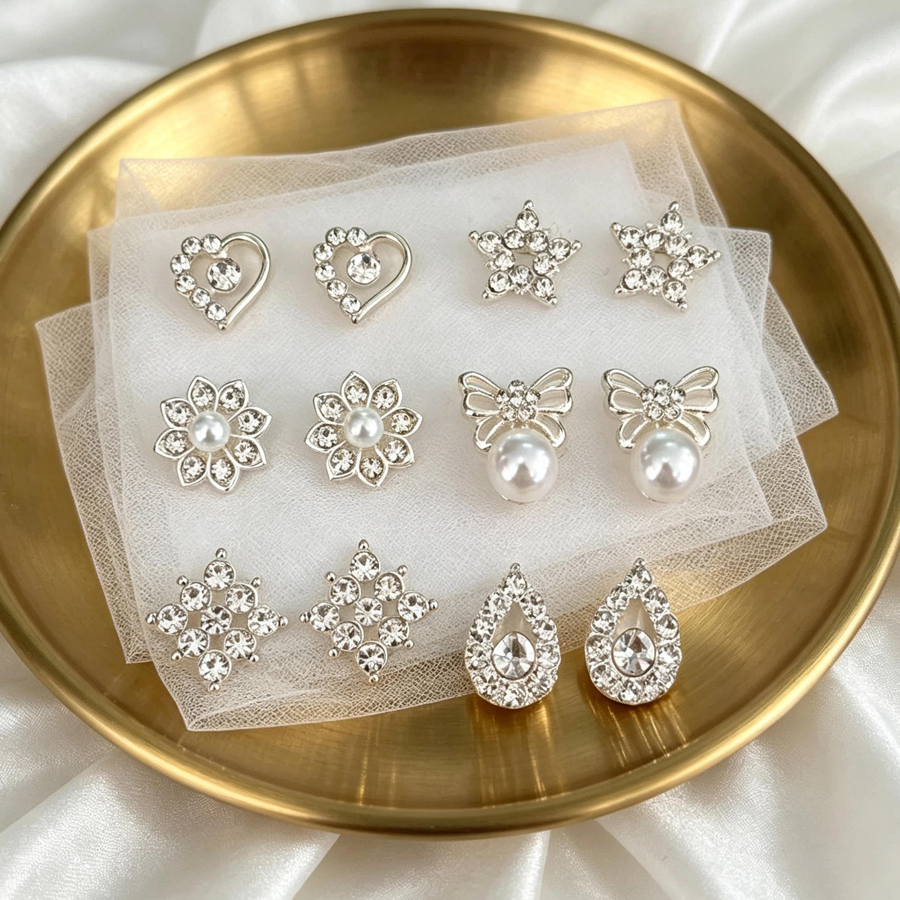 TEMU 6 Pairs Of Delicate Design Stud Earrings, Party And Daily Accessories, Versatile Styles For Women, Compatible With Outfits For Various Occasions