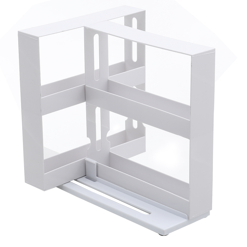 double layer rotating spice rack with pull out layer heavy duty plastic rotating storage rack space saving rotating organizer suitable for countertops cabinets compact rotating storage rack