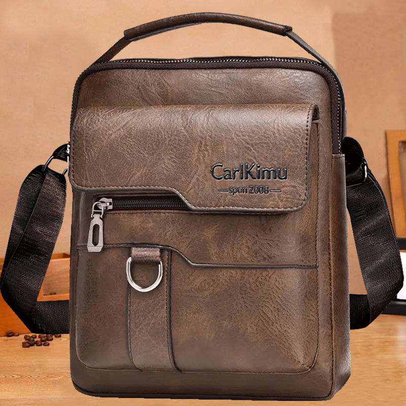 Artikelbild aktentasche –  -schulter-umhängetasche für herren damen. retro-business-stil.  . mehrere fächer. verstellbarer schultergurt.   für reisen, outdoor-aktivitäten weihnachtsgeschenke. [die reißverschlussrichtung ist zufällig]