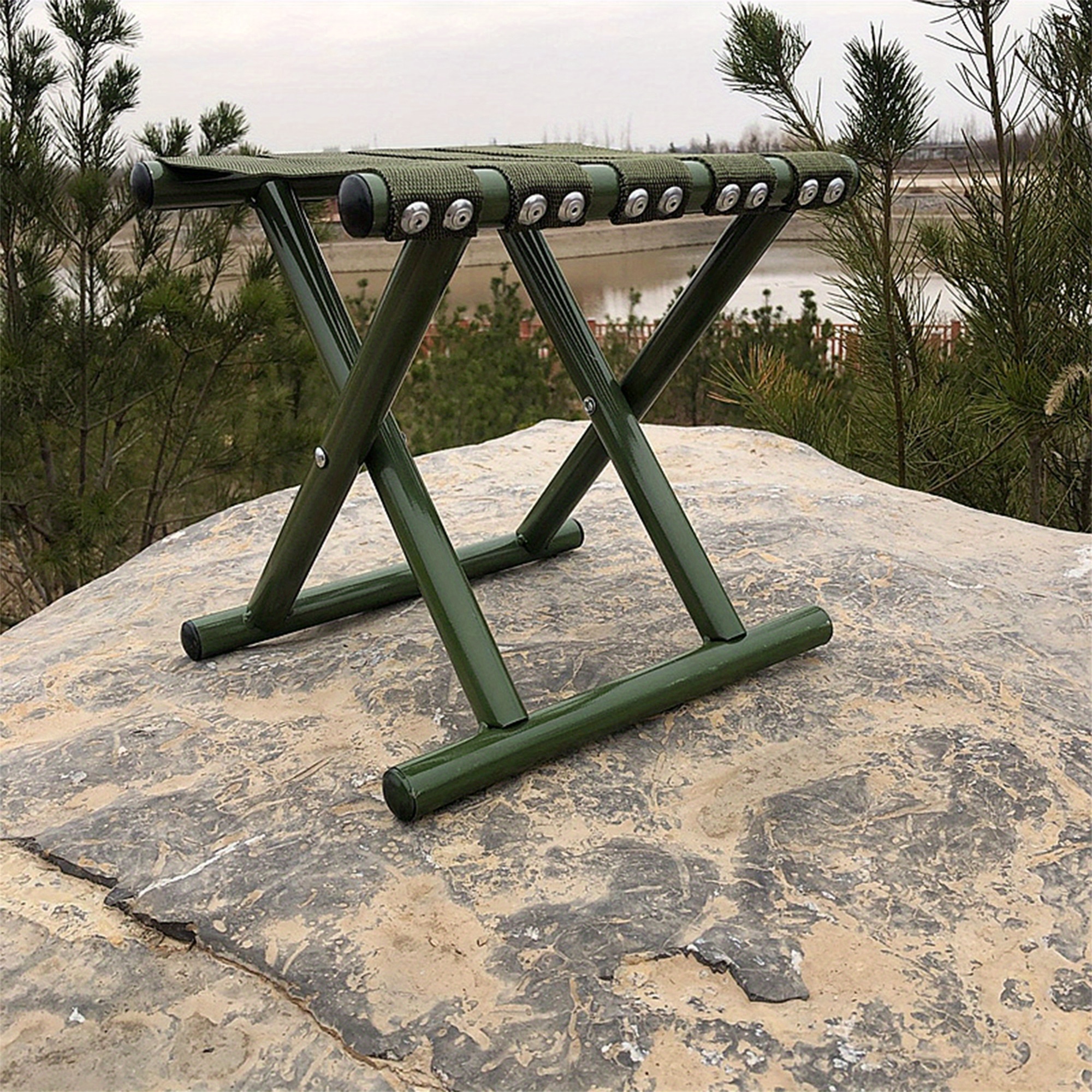 small folding stool outdoor metal camping heavy duty chair   stool for hiking gardening travel Product details 6