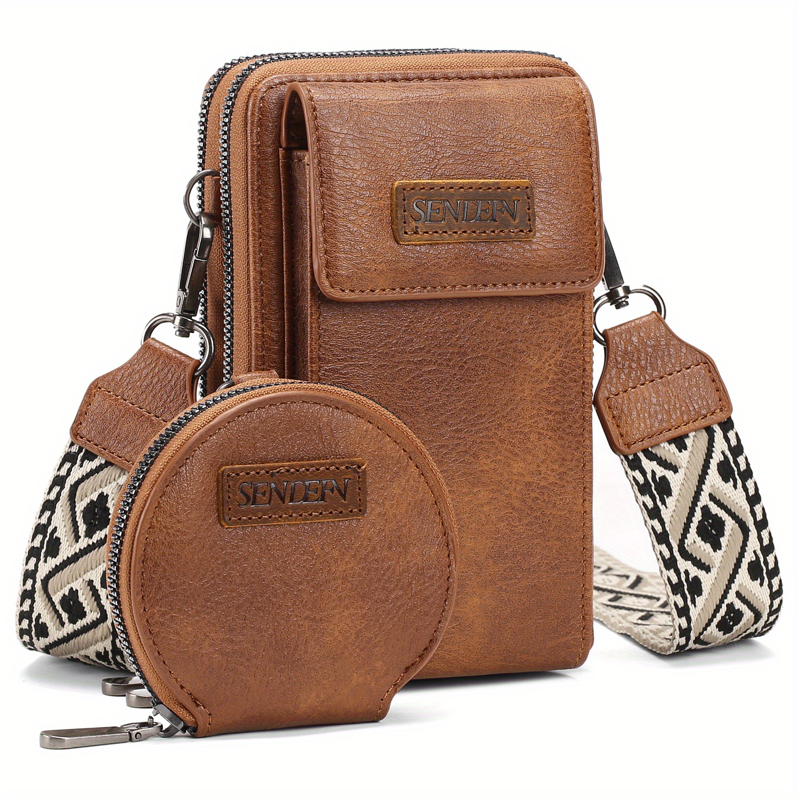 Vintage Large Capacity Mobile Phone Bag, Small Bag, Multifunctional Mini Fashionable Single Shoulder Women', Two-piece Set