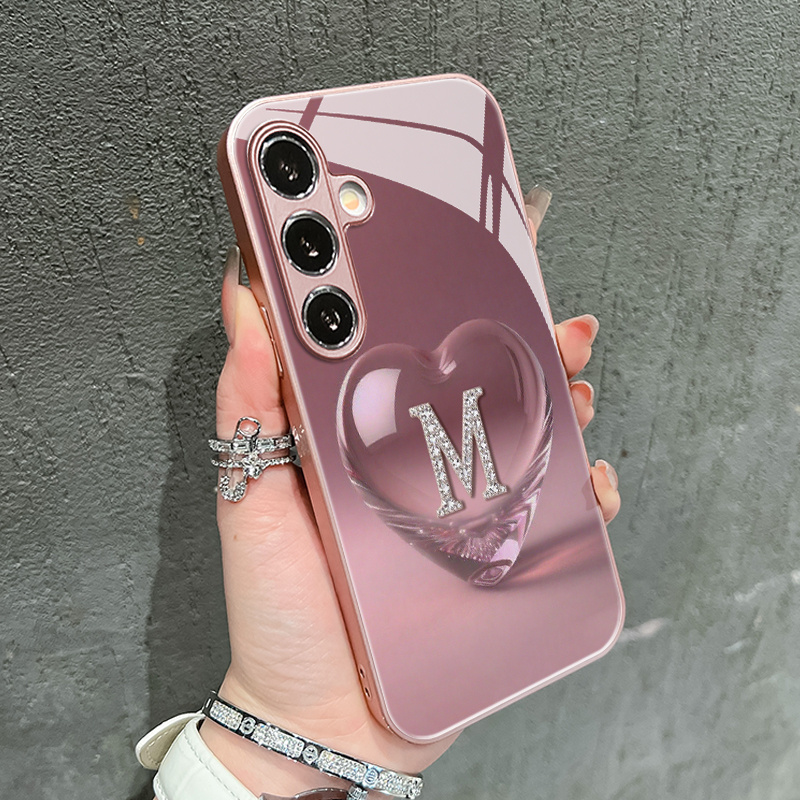 TEMU Phone Case: Fashionable Pink Heart And Letter 