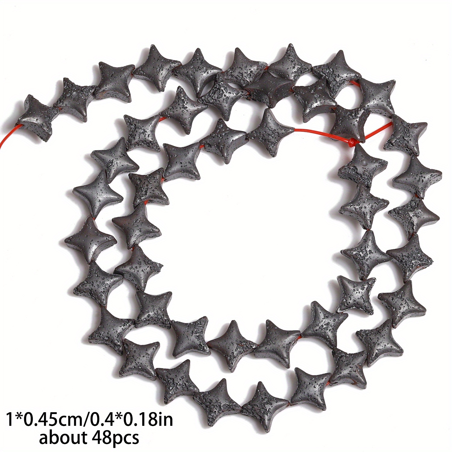 TEMU Tananta 10mm Black Frosted Four- Spark Beads - Textured Beads For Bracelets, Necklaces, Charms - Durable Craft Supplies For Beading Accessories,
