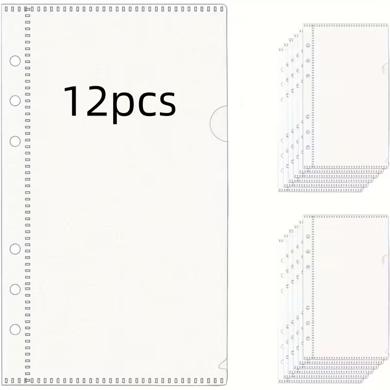 E-shop Set mit 12 Geldumschlägen ohne Reißverschluss, A6-Format, entwickelt für Praktikantentaschen, hergestellt aus PP-Material, ideal als