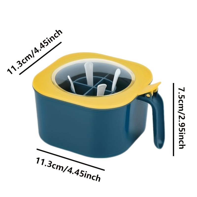 TEMU Kitchen Organizer 4-in-1 Large Capacity Spice Box With Lid And Spoon - Durable Abs Material, 4-compartment Integrated Covered Multifunctional