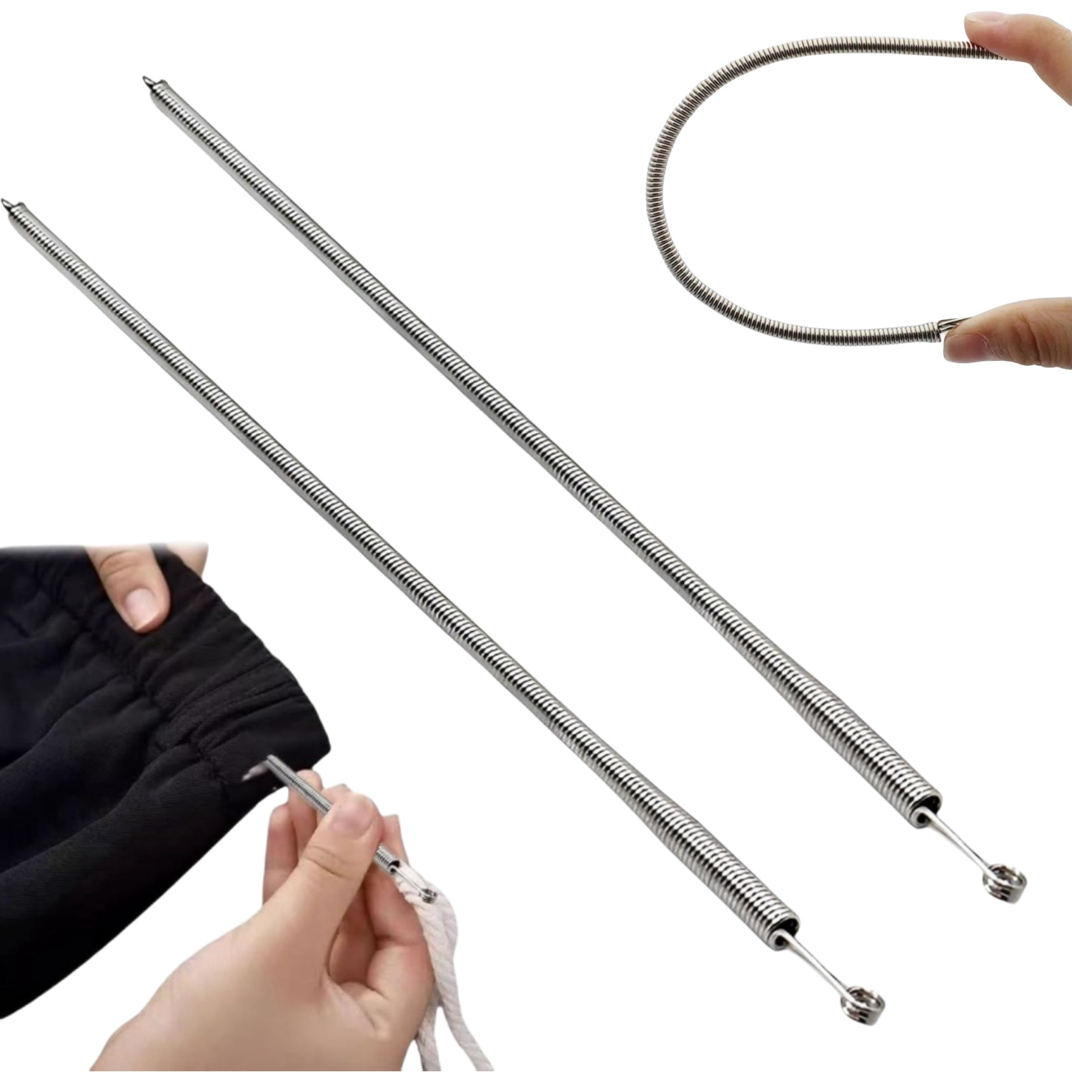 

2-pack Band /puller Tool, Light Grey, Sewing Diy Needle For Waistband, Pant, Hoodies, Sweatpants, Drawstring Insertion