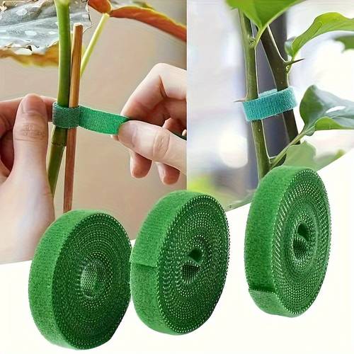 7 roll 100cm reusable adjustable plant ties green flexible hook and loop support straps suitable for vines flowers garden plants ideal for home and yard use garden plant ties garden rope gardening twine garden tying tool garden ties