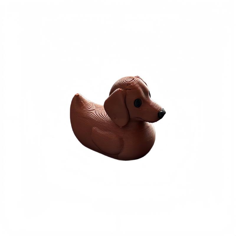 TEMU Cute Sausage Dog Duck-shaped Desktop Small Sculpture Ornament, 1pc Brown Material With Lifelike , Compact And Desktop-friendly Small Decoration,