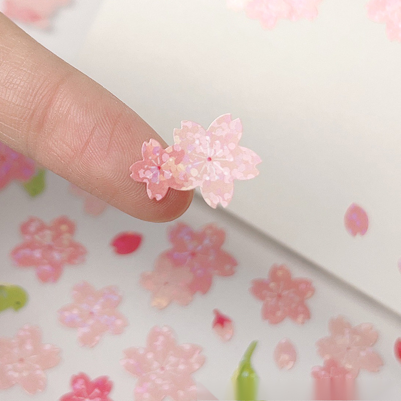 5 stuks Romantische Bloemensticker, Prachtig Roze Hartjespapier, Te Gebruiken voor Mobiele Telefoons, Pennen, Skateboards, Bagage, DIY Horloges, enz.