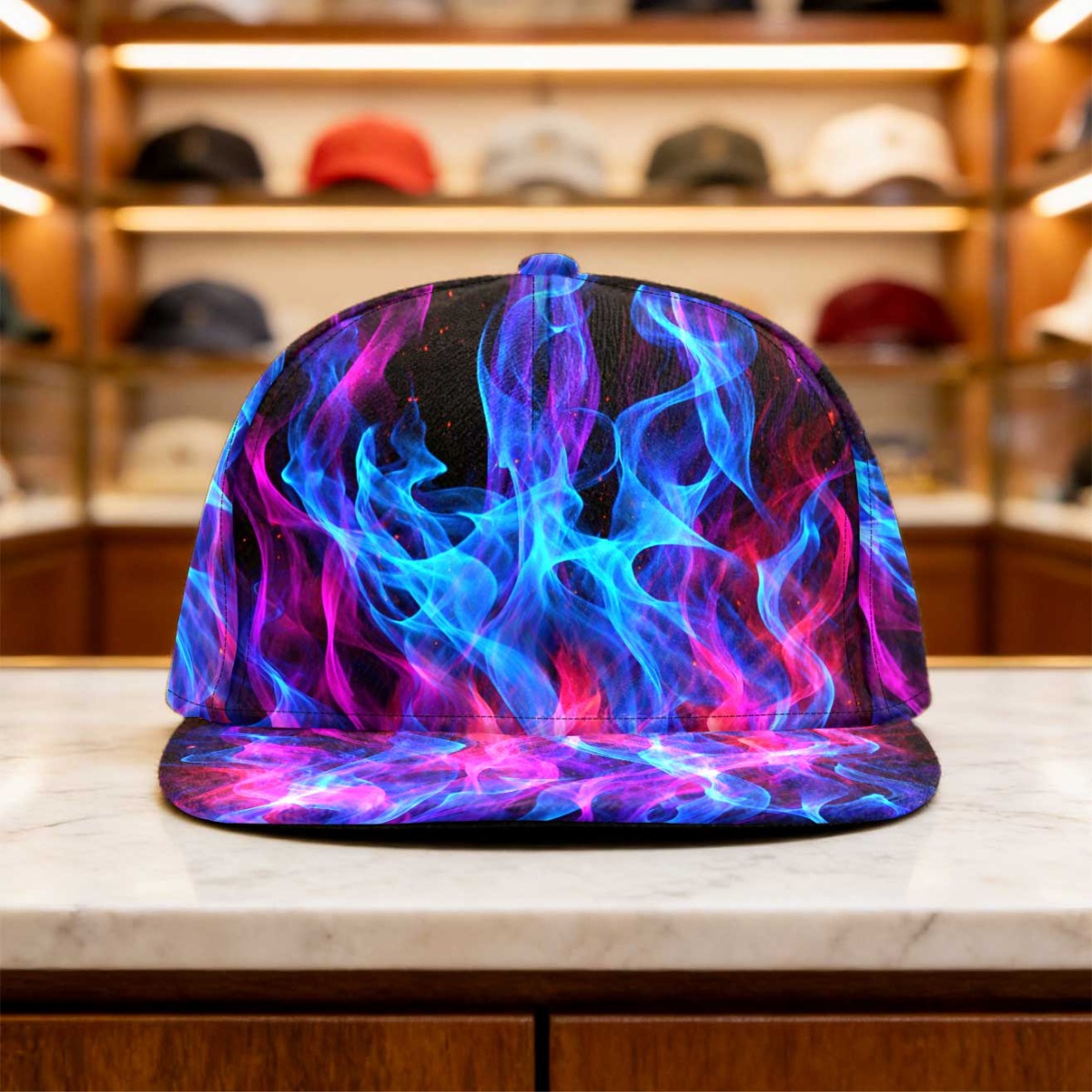 TEMU 1pc Of A Neon Adjustable Duckbill Featuring A Patterned Print, Designed For A Lightweight Feel And A Fit, Ideal For Comfortable Wear During