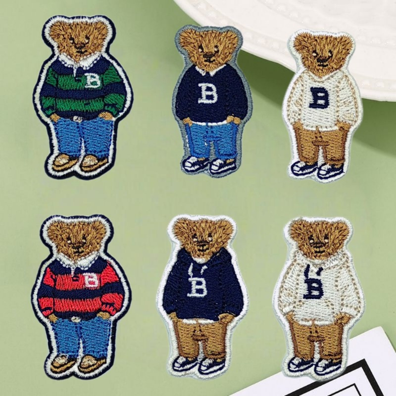 toppe ricamate da cucire a caldo con orsetto   dei    , applicazioni decorative per abbigliamento, emblemi, adesivi