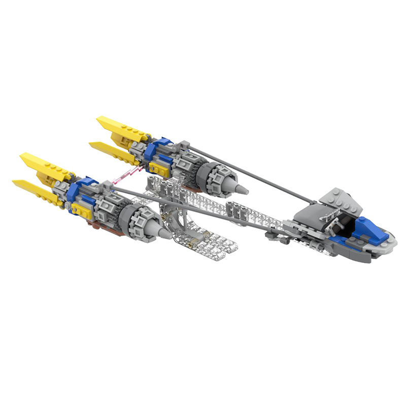 [zorvathyn] 332pcs Moc Building Set, Twin-engine Racing Vehicle From Classic Saga, Display For Fans