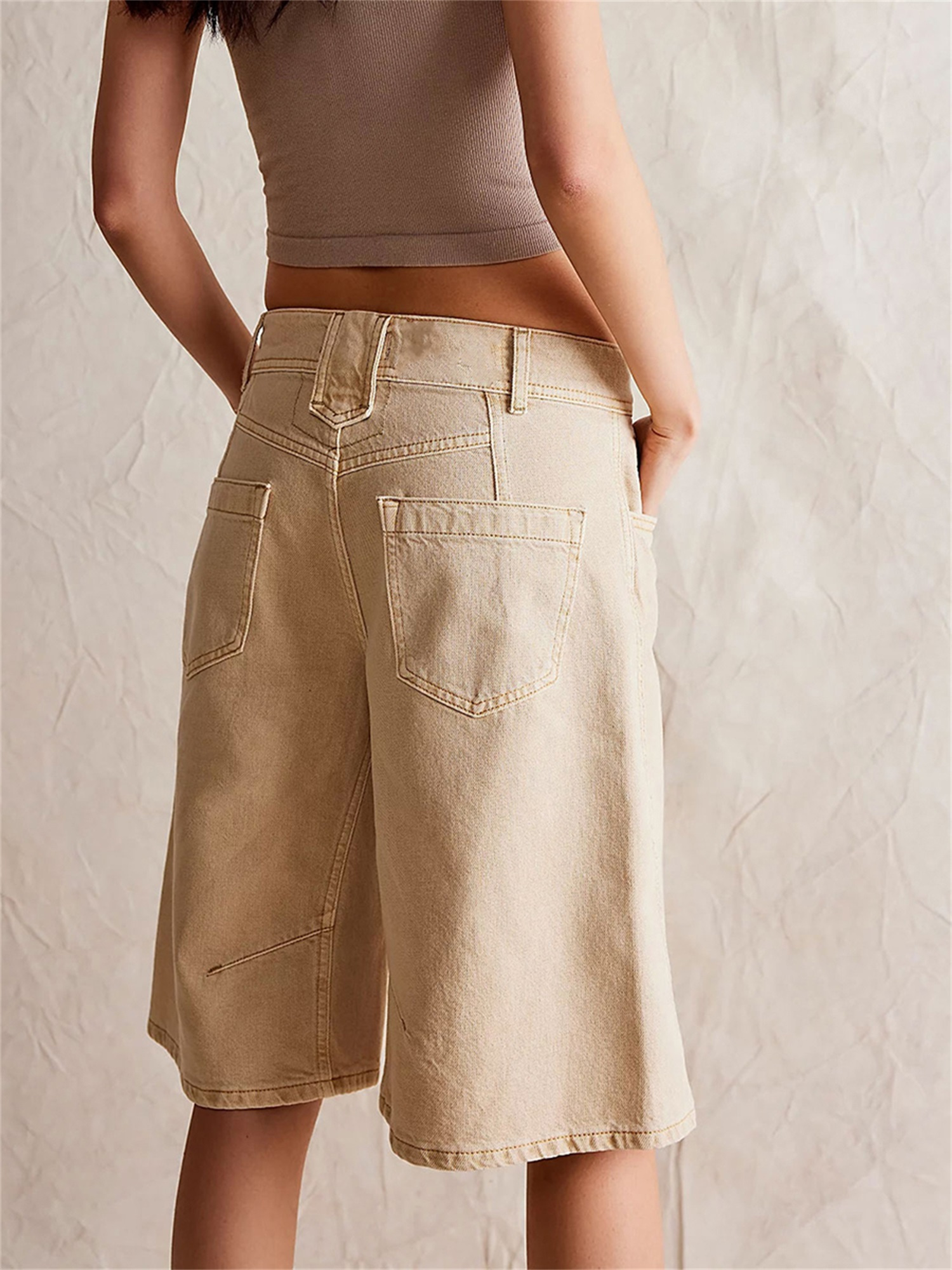Knee Length Womens Wide Leg Bermuda Shorts Long Shorts For Women