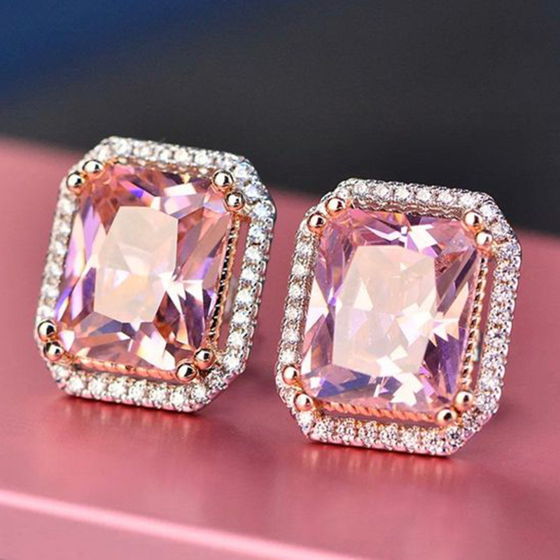 TEMU (moissanite: (gra Certificate) S925 Sterling Silver Vintage Versatile Rectangular Moissanite Women's Stud Earrings - A Perfect Gift For Wife,