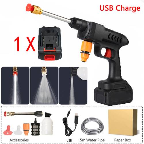 electric cleaning tools car wash supplies set usb charge electric high pressure washer water gun high pressure cleaning machine 5m hose with rechargeable battery foam sprayer multifunctional nozzle sq06