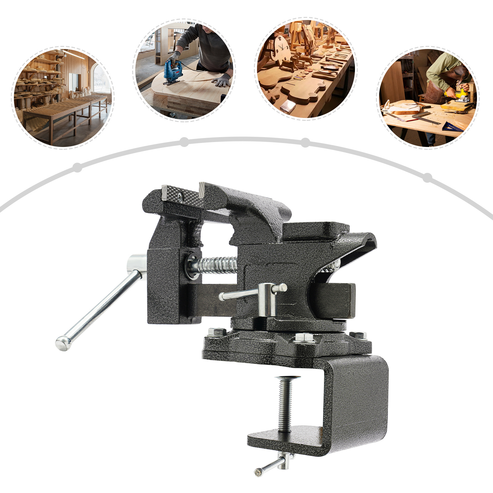 45-inch Bench Vise, Table Vise For Workbench, Versatile Heavy-duty Bench Vise