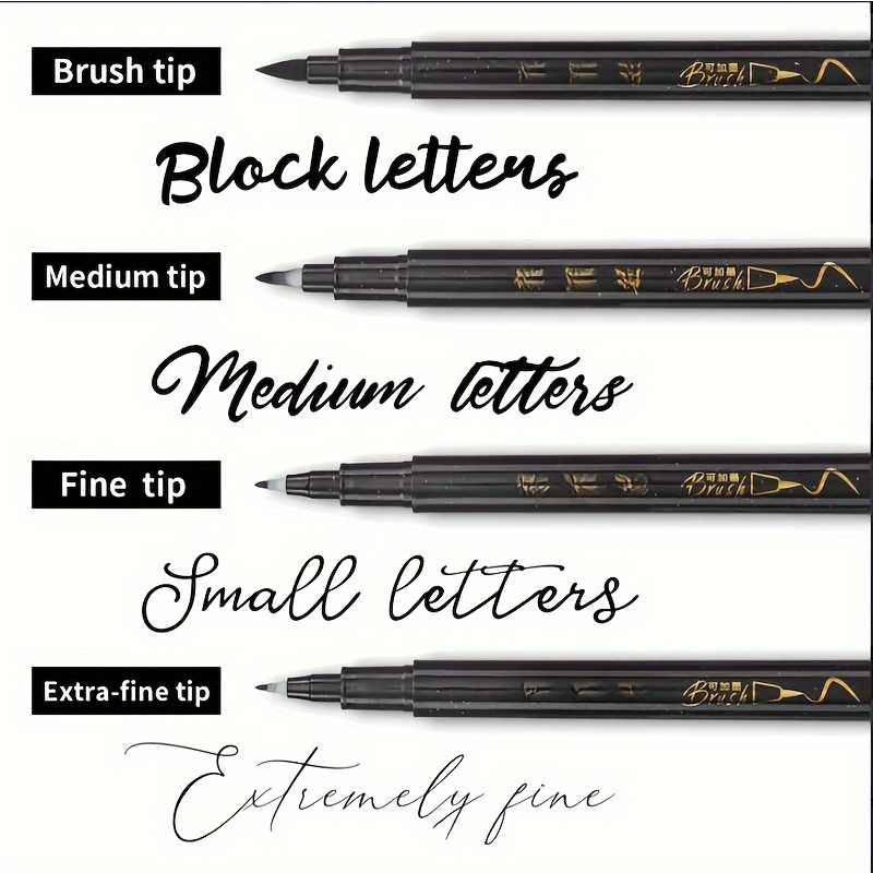 4pcs Hand Lettering Pens Set Waterproof Brush Markers for Calligraphy & Art