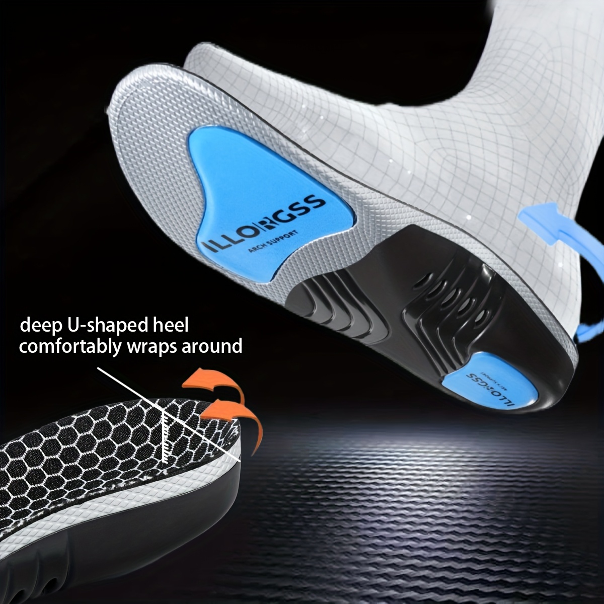 arch support insoles for men women soft pu material high   shock absorption   sports shoes work boots casual shoes   insoles standing all day work sports hiking and daily wear shoe inserts ergonomic insoles Product details 5