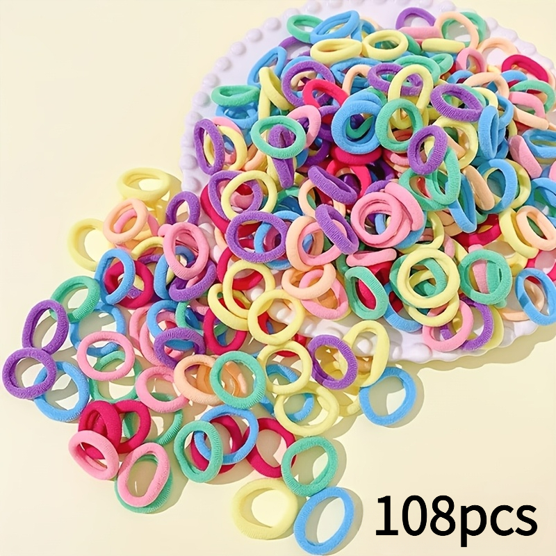 TEMU 108 elastici per capelli colorati e vivaci da donna, piccoli elastici in gomma per , elastici per capelli e accessori per capelli, colori misti,