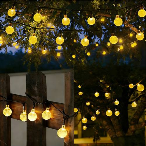 100/50/20 led-lichterketten, solarbetriebene kristalllichter mit ip65-schutzart, inklusive , solarladung, 8 beleuchtungsmodi, für weihnachtsbäume, hochzeiten, geburtstagsfeiern, gärten, camping balkone