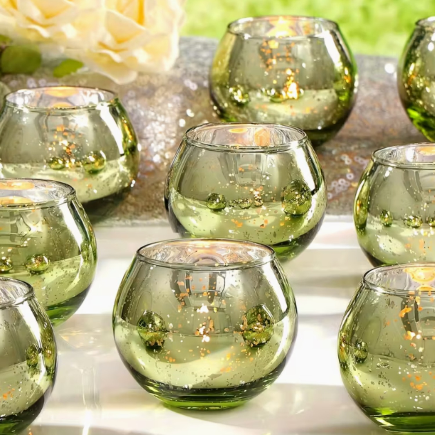 Image of 12pcs Transparent Wish Candle Holders, Used As Centerpieces On Dining Tables, Round Glass Tea Candle Holders In Bulk, Suitable For Wedding Decorations And Home Renovations