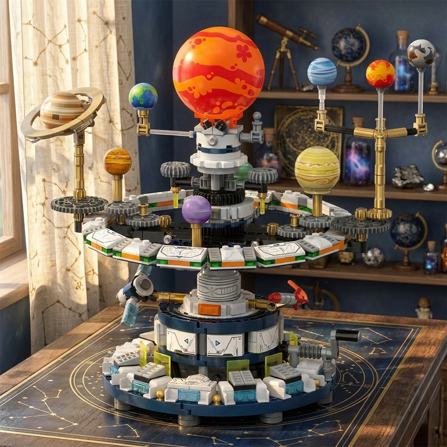 item picture mini building blocks a mechanical gear planetarium of the solar system with a   orbit system   stem educational assembly toy for astronomy suitable as birthday and christmas gifts