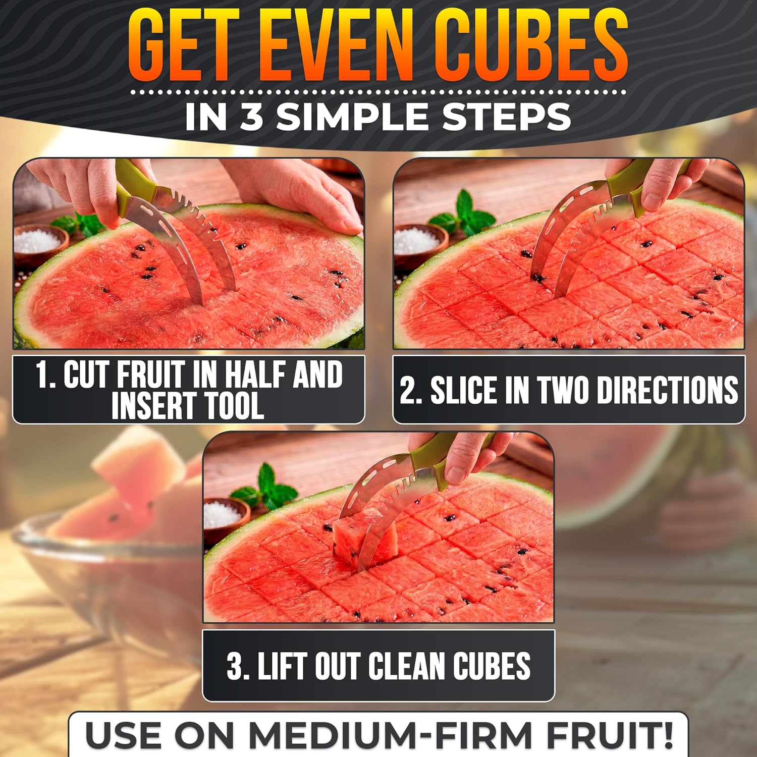 1pc Stainless Steel Abs Watermelon Fruit Slicer Divider, Melon Cutter, Convenient Large Fruit & Vegetable Slicer, Kitchen Fruit Tool