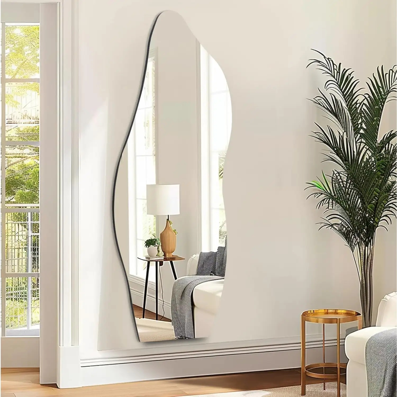 Acrylic Full-Length Wall-Mounted Mirror, Frameless Design