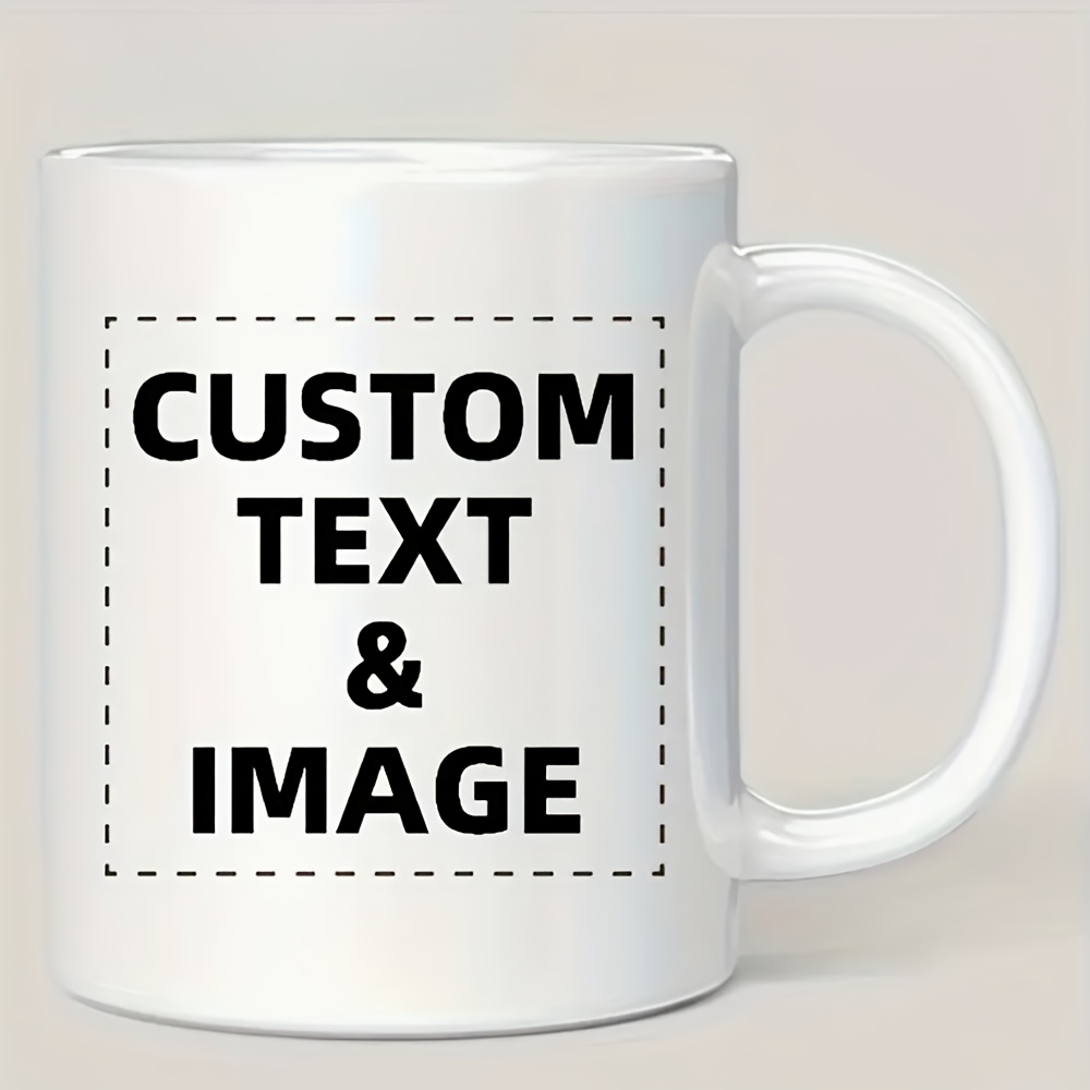 1 custom photo text coffee mug personalized gift for valentines day christmas anniversaries hand wash only round h shape handle cup for couples   use custom photo cup custom text mug construction coffee cup