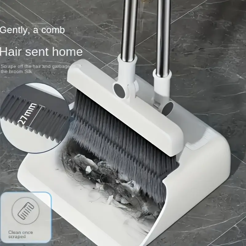 3 in 1 cleaning set foldable broom and dustpan combination multi functional multi surface cleaning tool durable plastic material suitable for home and Product details 7