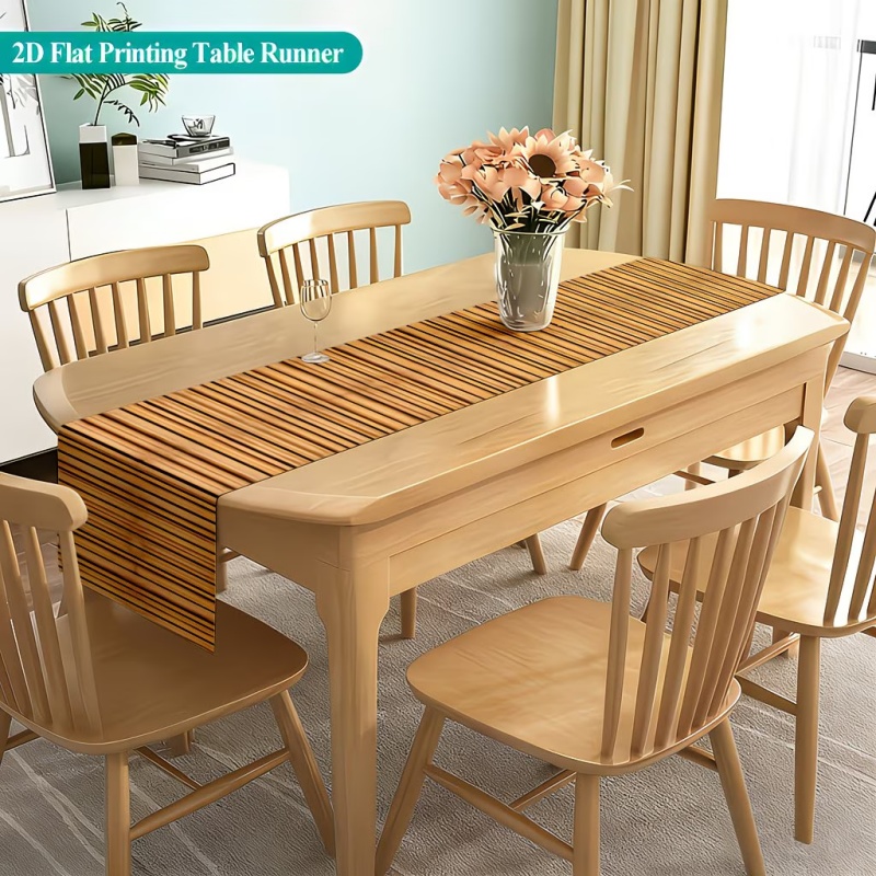 1pc     natural and   bamboo tablecloth high quality and wear resistant multiple sizes   easy to clean suitable for   theme parties vintage style home soft furnishings dining table decoration