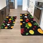 2pcs vibrant fruit kitchen floor mats drying non slip absorbent mud mats for home bathroom decor large size pvc polyester floor mats